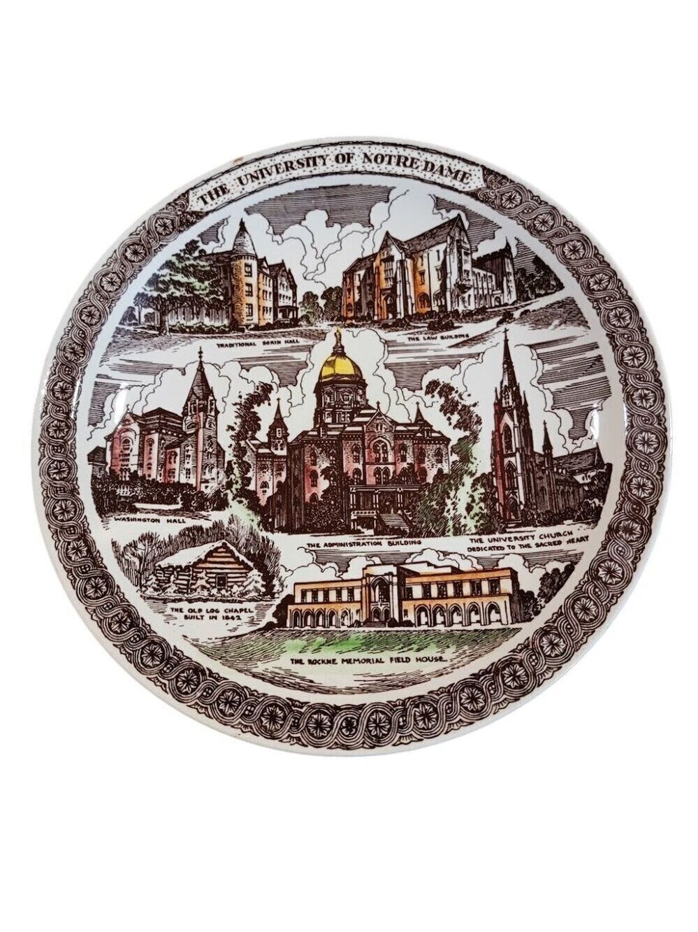 🏛️ Antique Vernon Kilns University of Notre Dame Collector’s Plate – RARE FIND